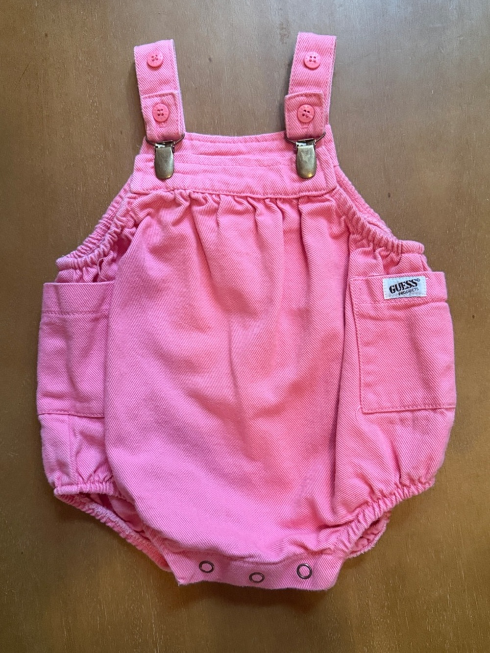 Vintage GUESS Bubblegum Pink Bubble Romper/Overalls (18M)